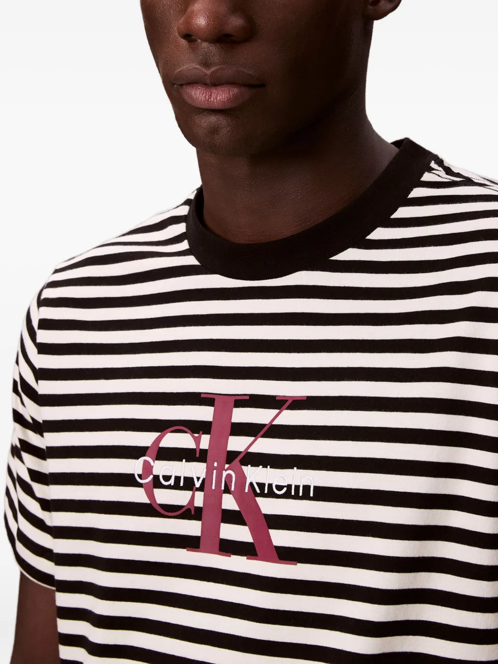 Calvin Klein Jeans Est.1978 Striped Logo T-shirt In Multi