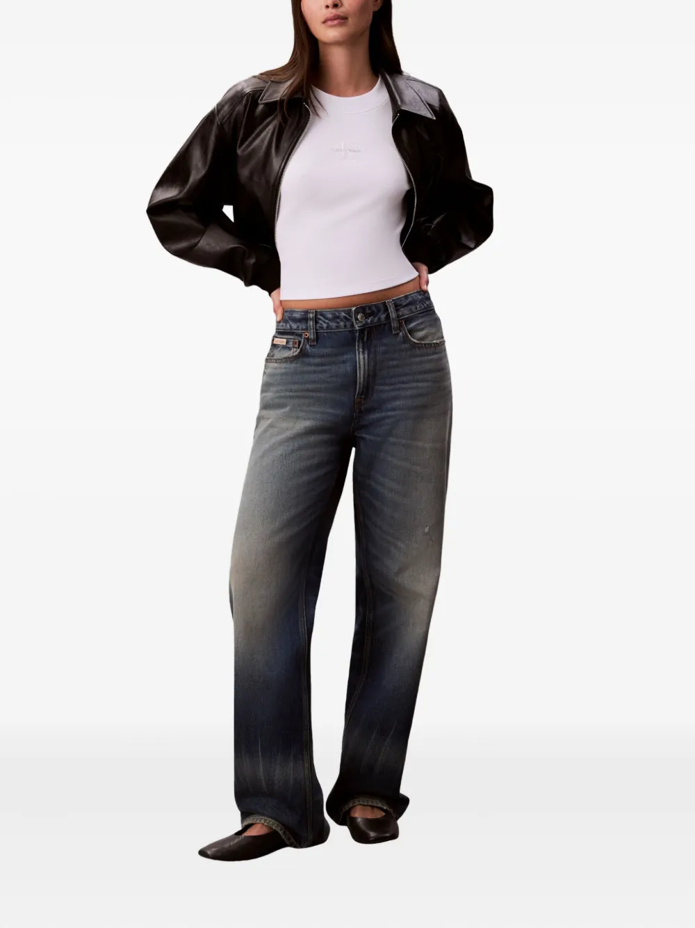 Calvin Klein Jeans long-sleeved ribbed top | T-Shirts & Jersey Shirts | Image 2
