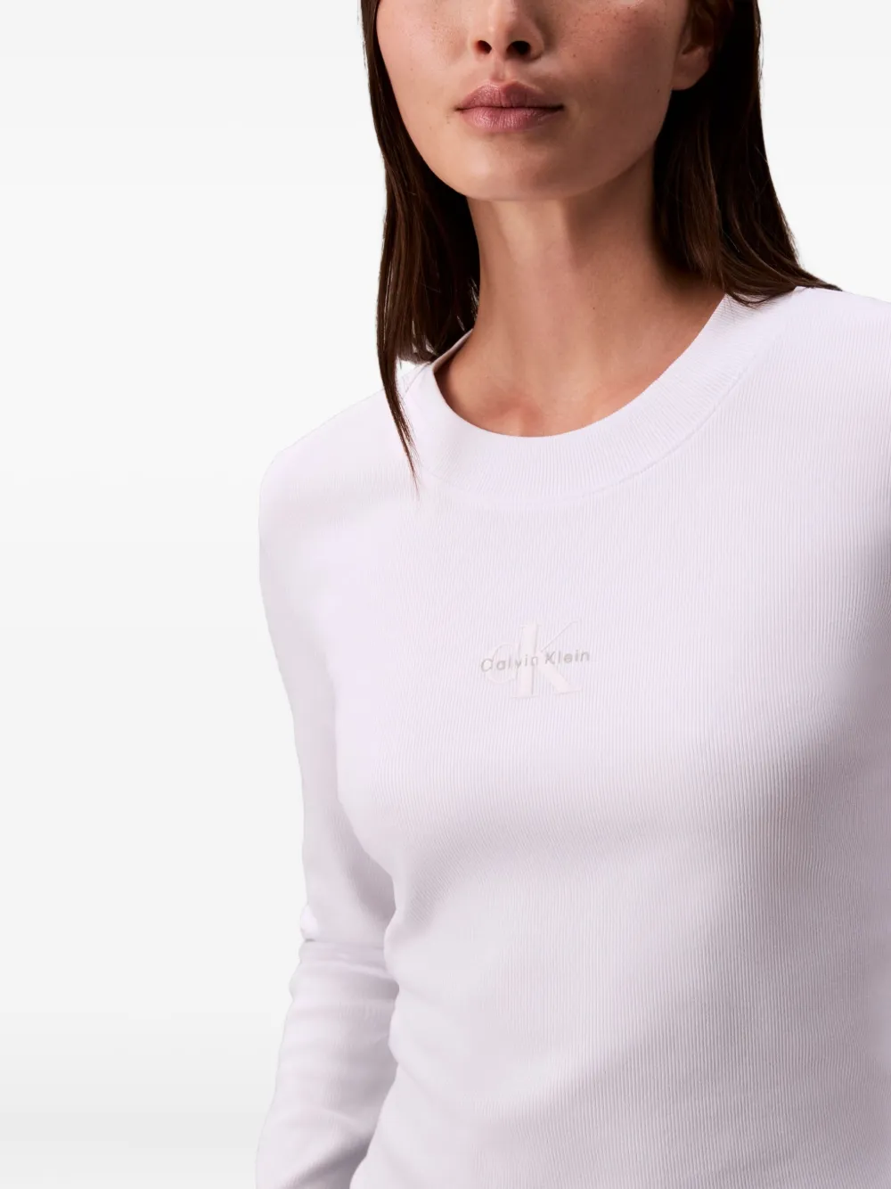 Calvin Klein Jeans Top met lange mouwen Wit