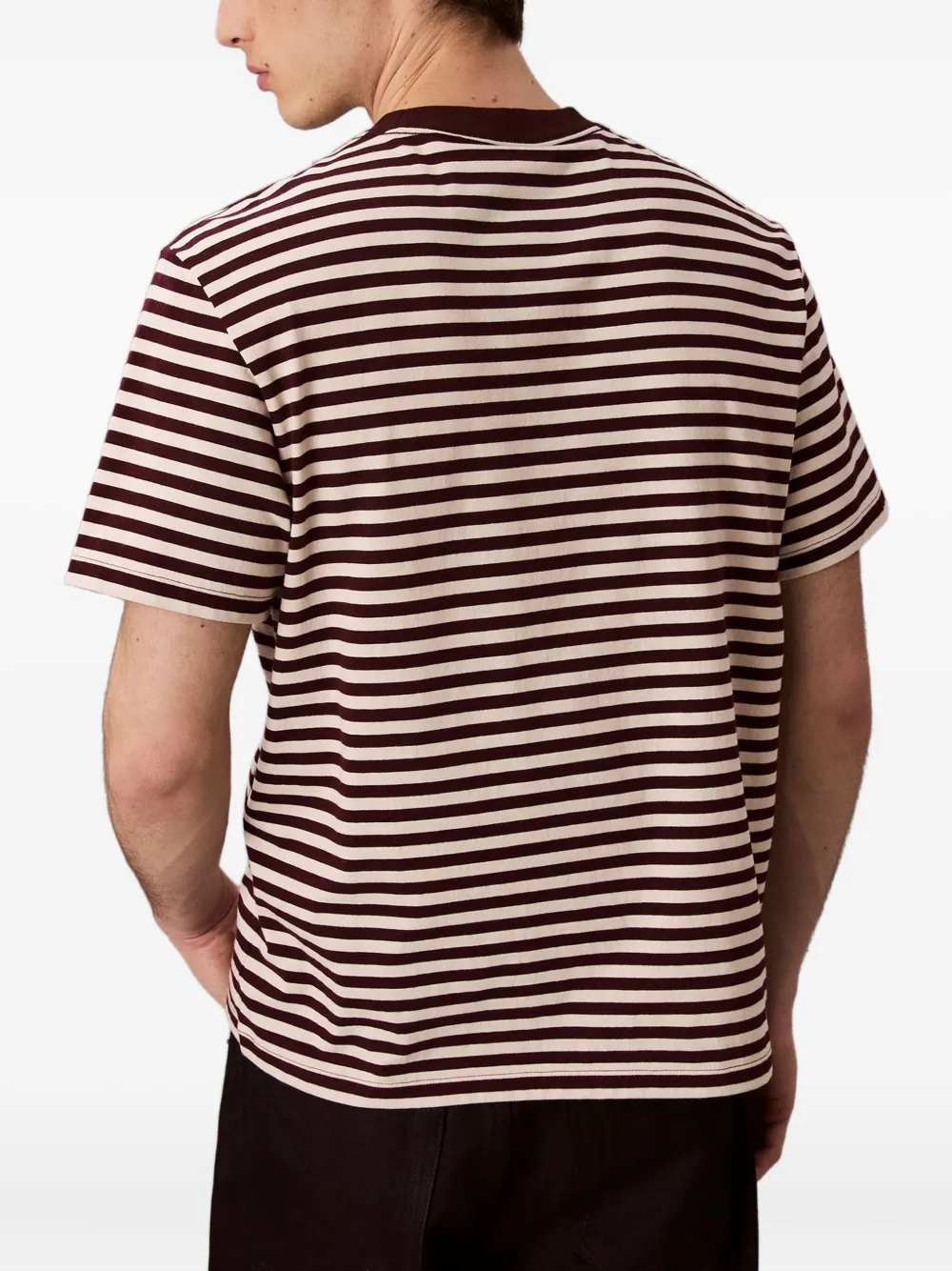 Calvin Klein Jeans Est.1978 Logo-print Striped T-shirt In Brown