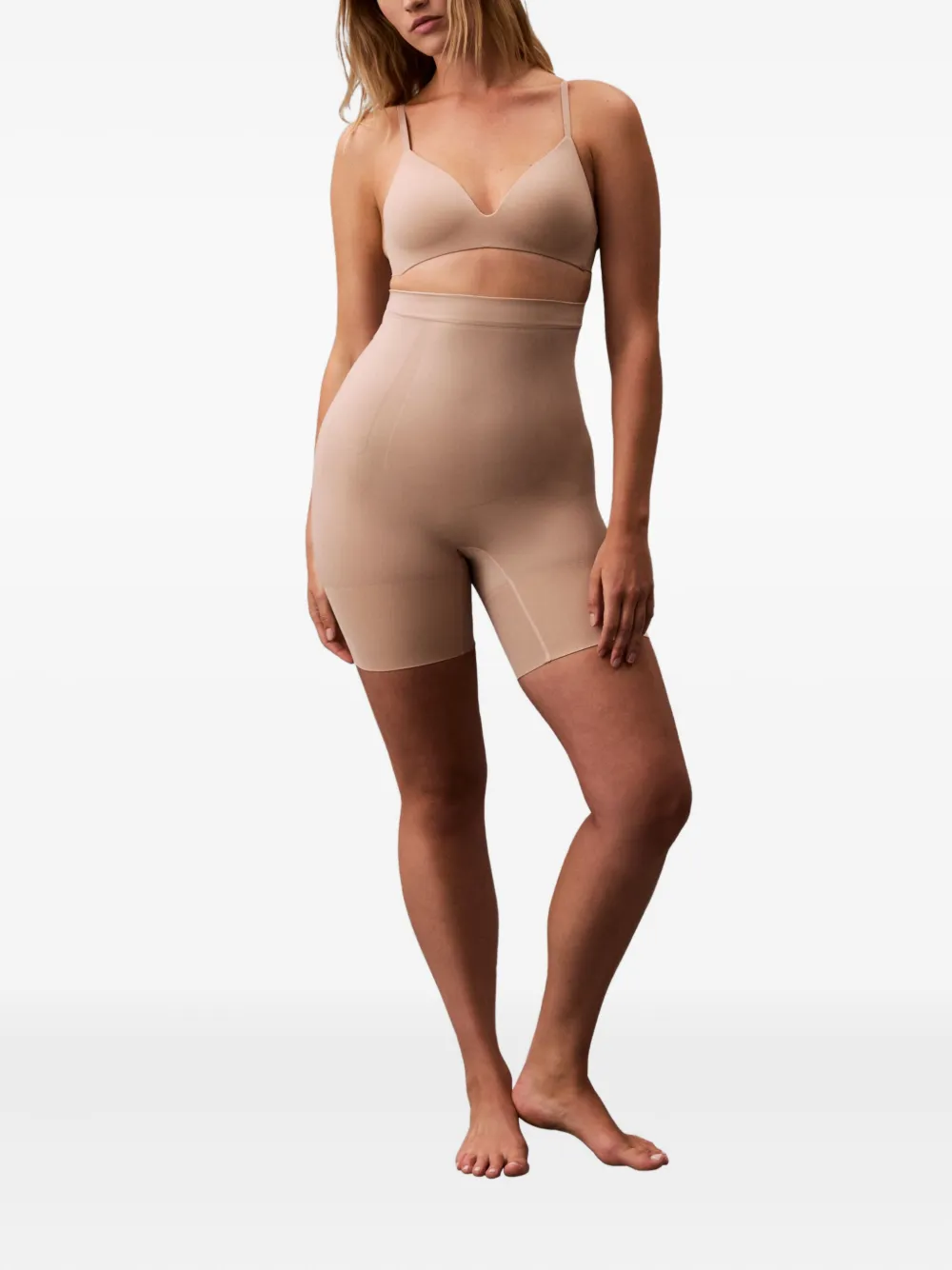 Calvin Klein Underwear High-waisted Panelled Briefs In Brown