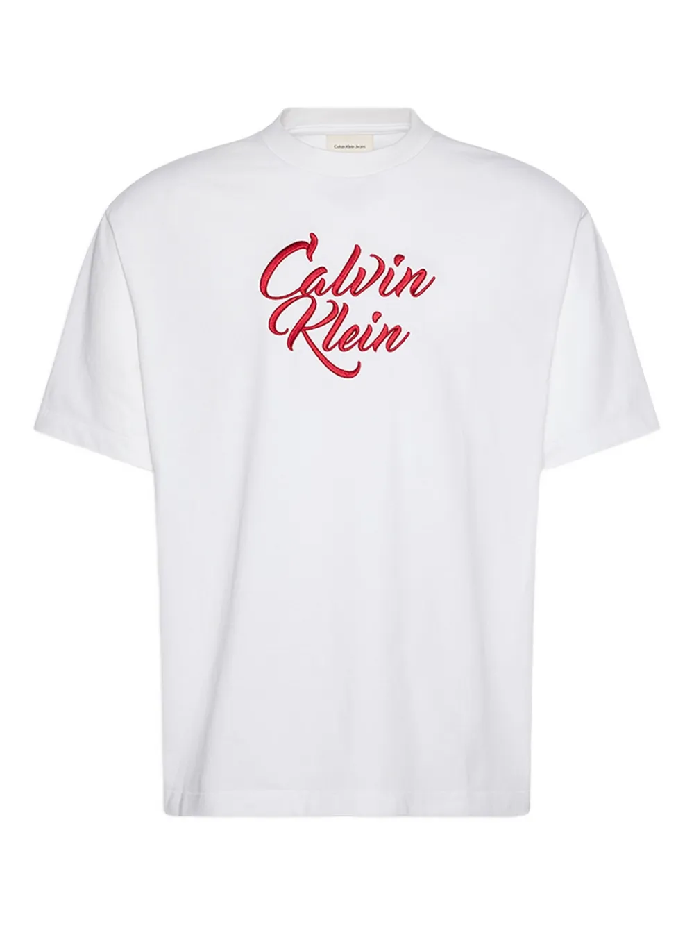 Calvin Klein Jeans Est.1978 Embroidered Short-sleeved T-shirt In White