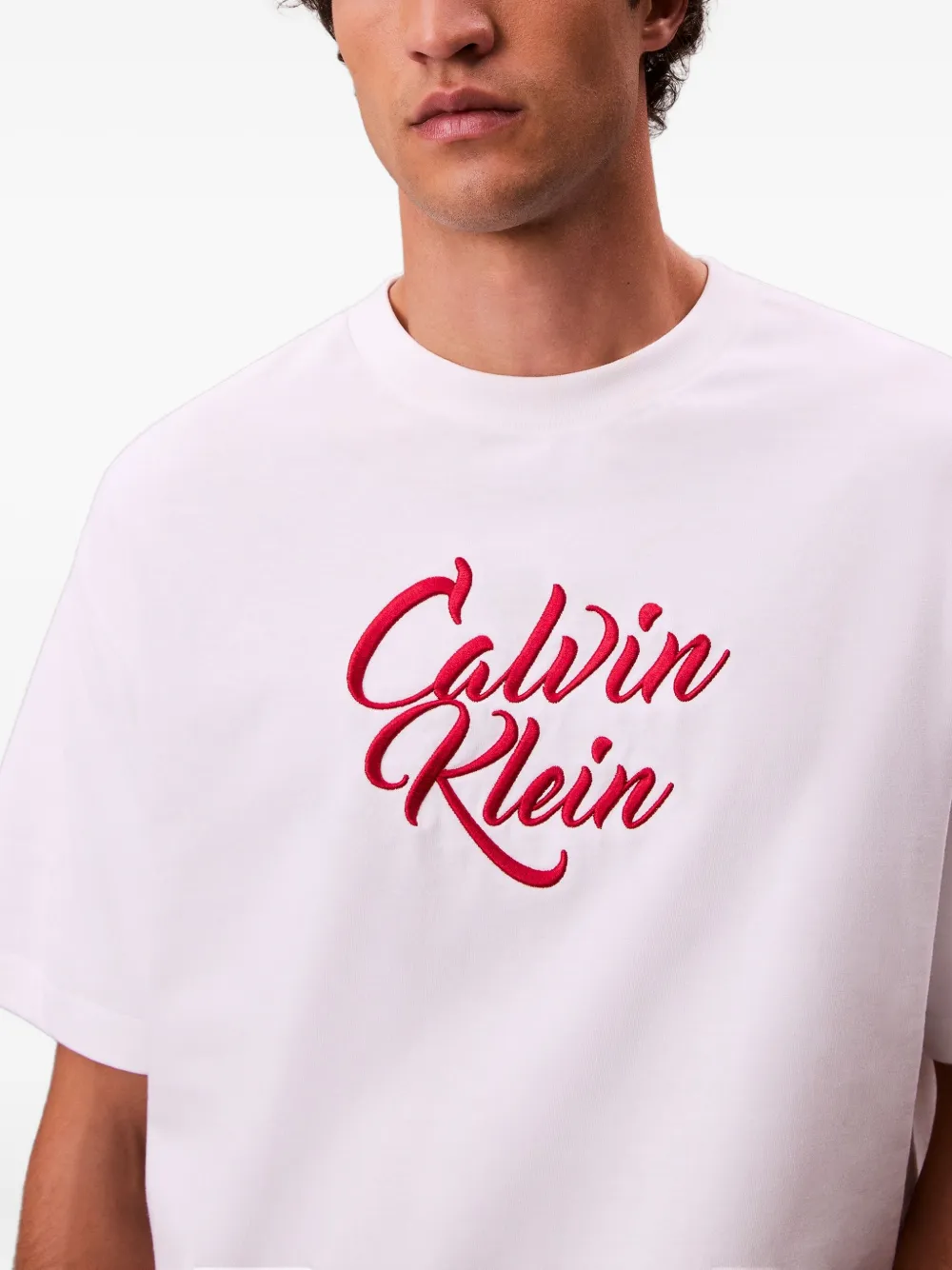 Calvin Klein Jeans Est.1978 Embroidered Short-sleeved T-shirt In White