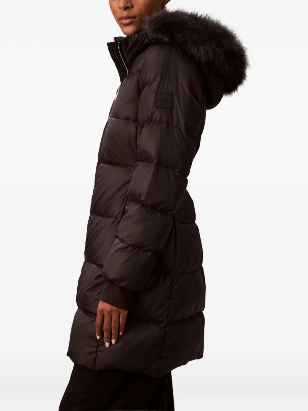 Calvin Klein Zipped-up Coat In Black