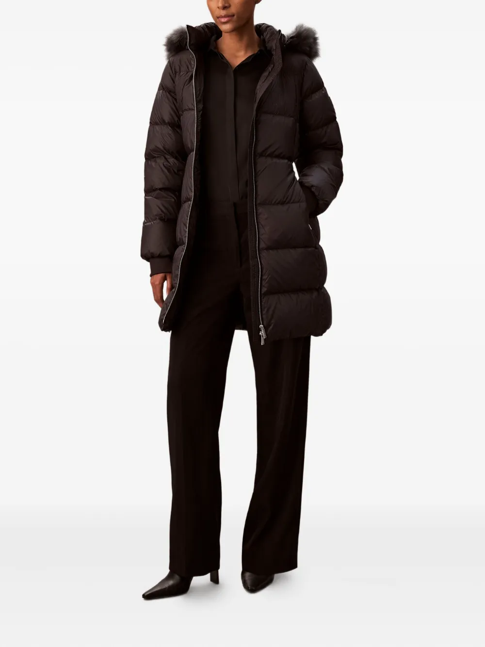 Calvin Klein zipped-up coat | Faux Fur & Shearling Coats | Image 2