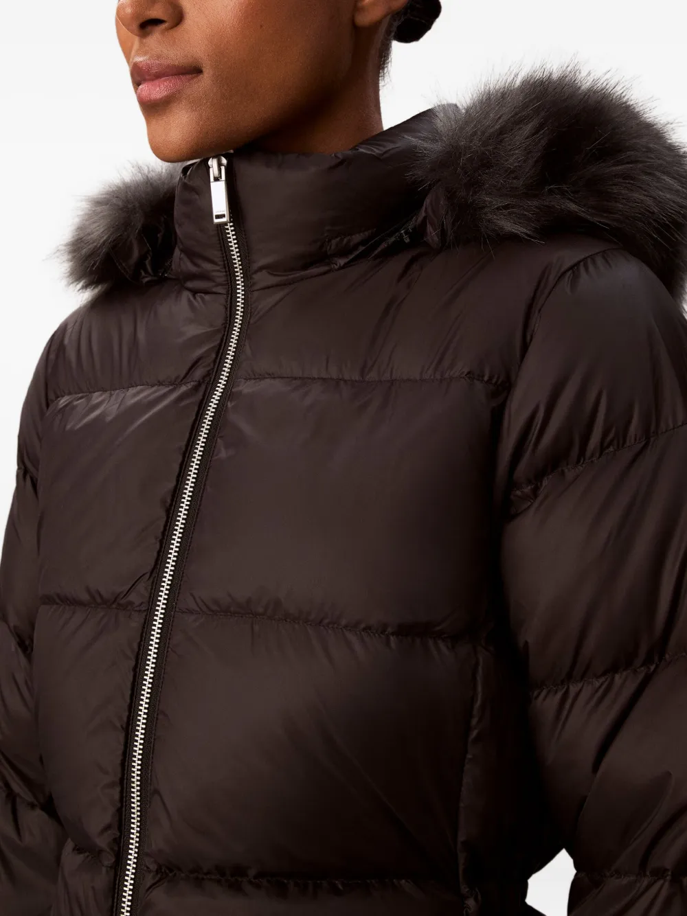 Calvin Klein Zipped-up Coat In Black