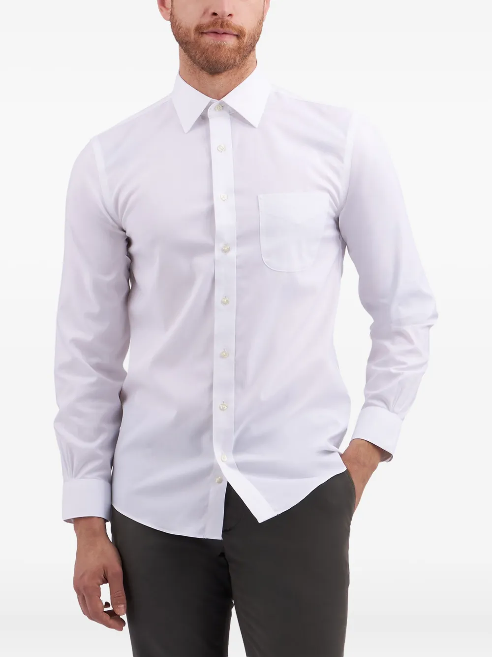Brooks Brothers Overhemd met gespreide kraag Wit