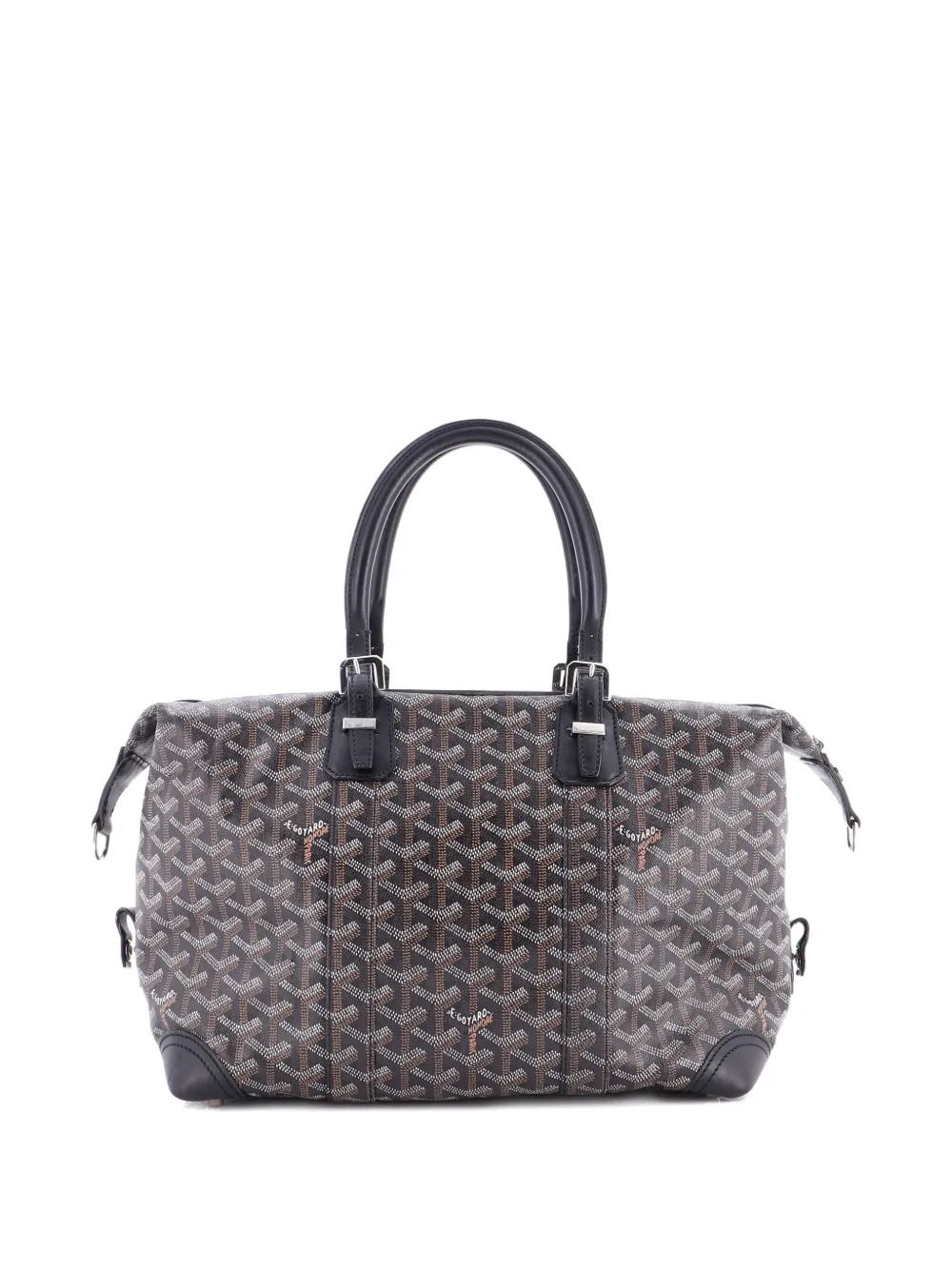 Pre-owned Goyard Boeing Travel Bag Coated Canvas 30 Satchel In Brown