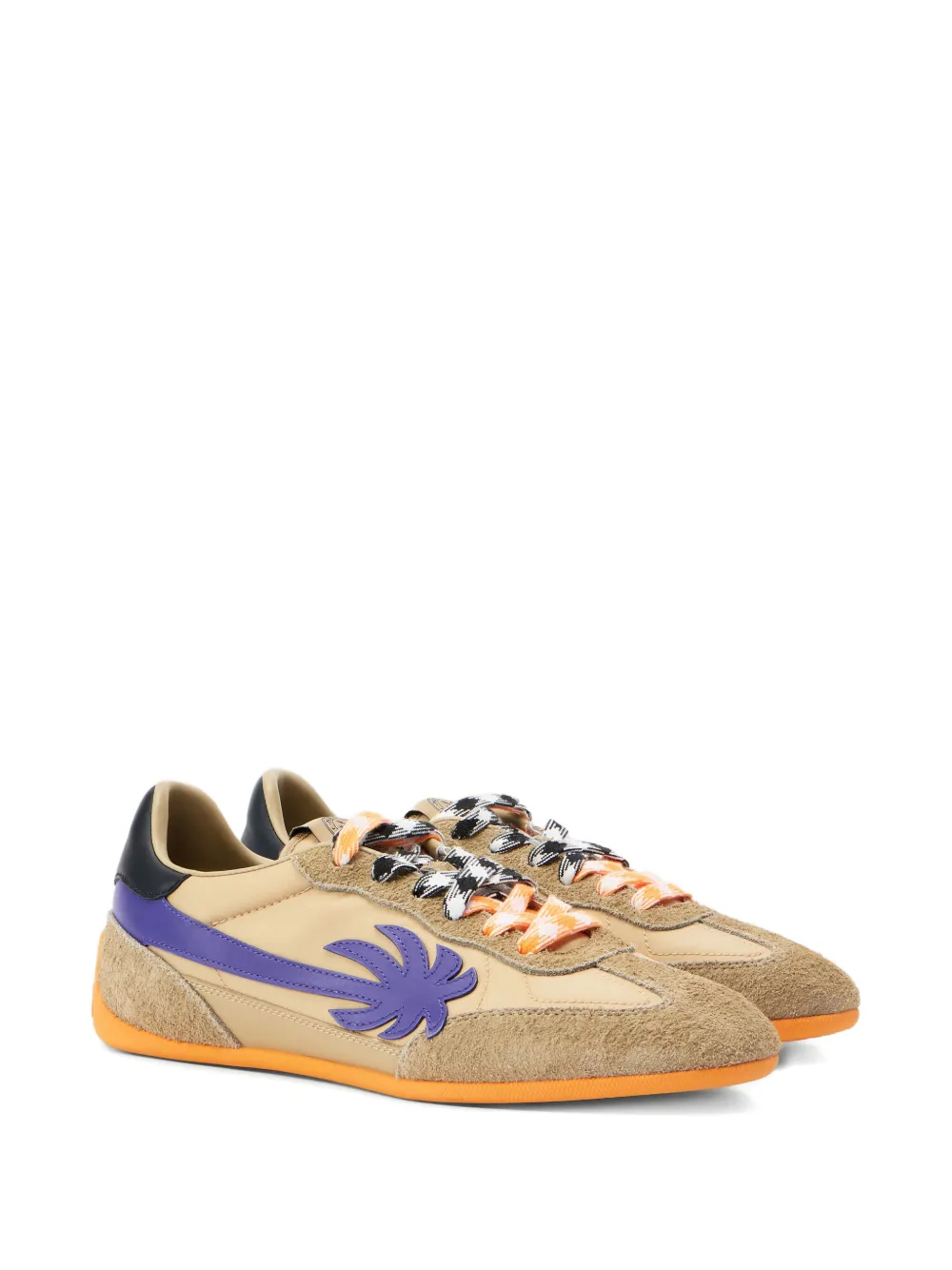 Palm Angels PA 5 suède sneakers met palmboom Beige
