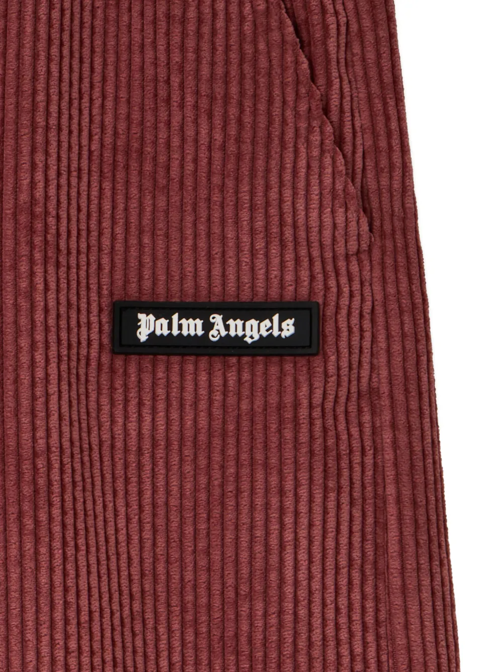 Palm Angels Kids Ribfluwelen broek Rood