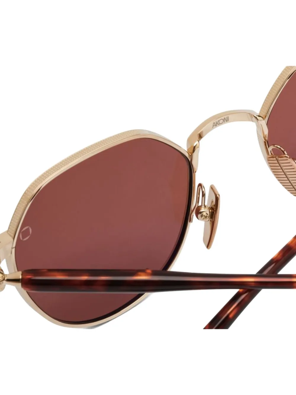 Akoni Themis zonnebril met rond montuur Goud