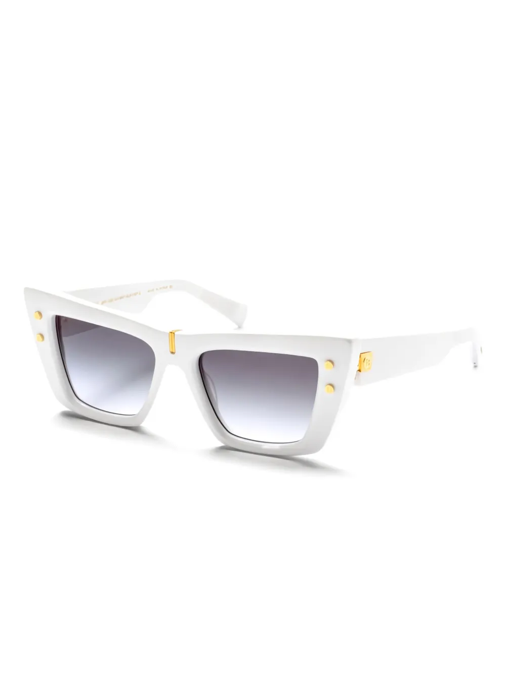 Balmain Eyewear Zonnebril met cat-eye montuur en studs - Wit