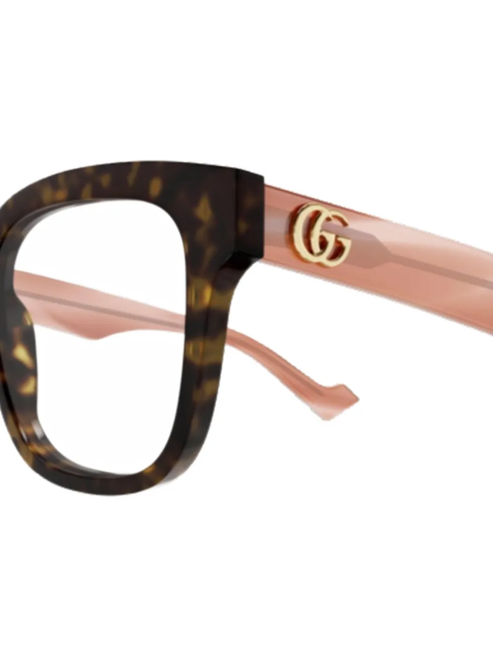 Gucci Eyewear Havana bril met vierkant montuur en patroon Bruin