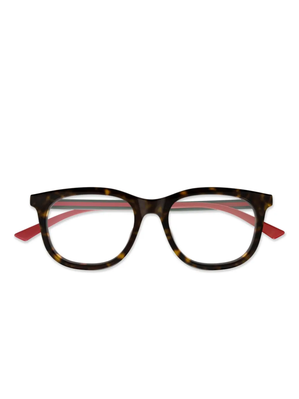Gucci Eyewear striped roung-frame glasses - Marrone