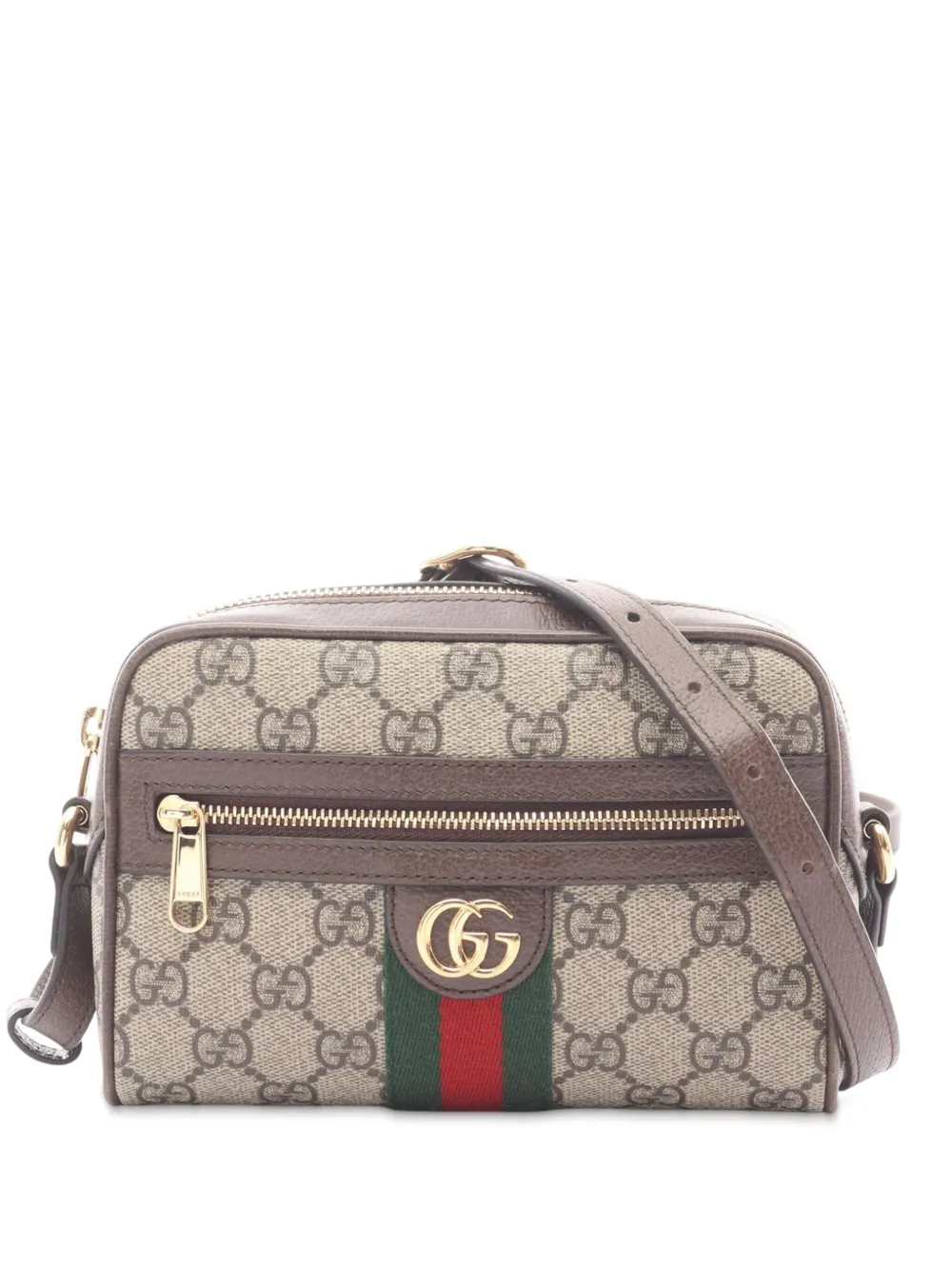 Gucci Pre-Owned 2016-2025 Mini GG Supreme Web Ophidia crossbody bag - Braun