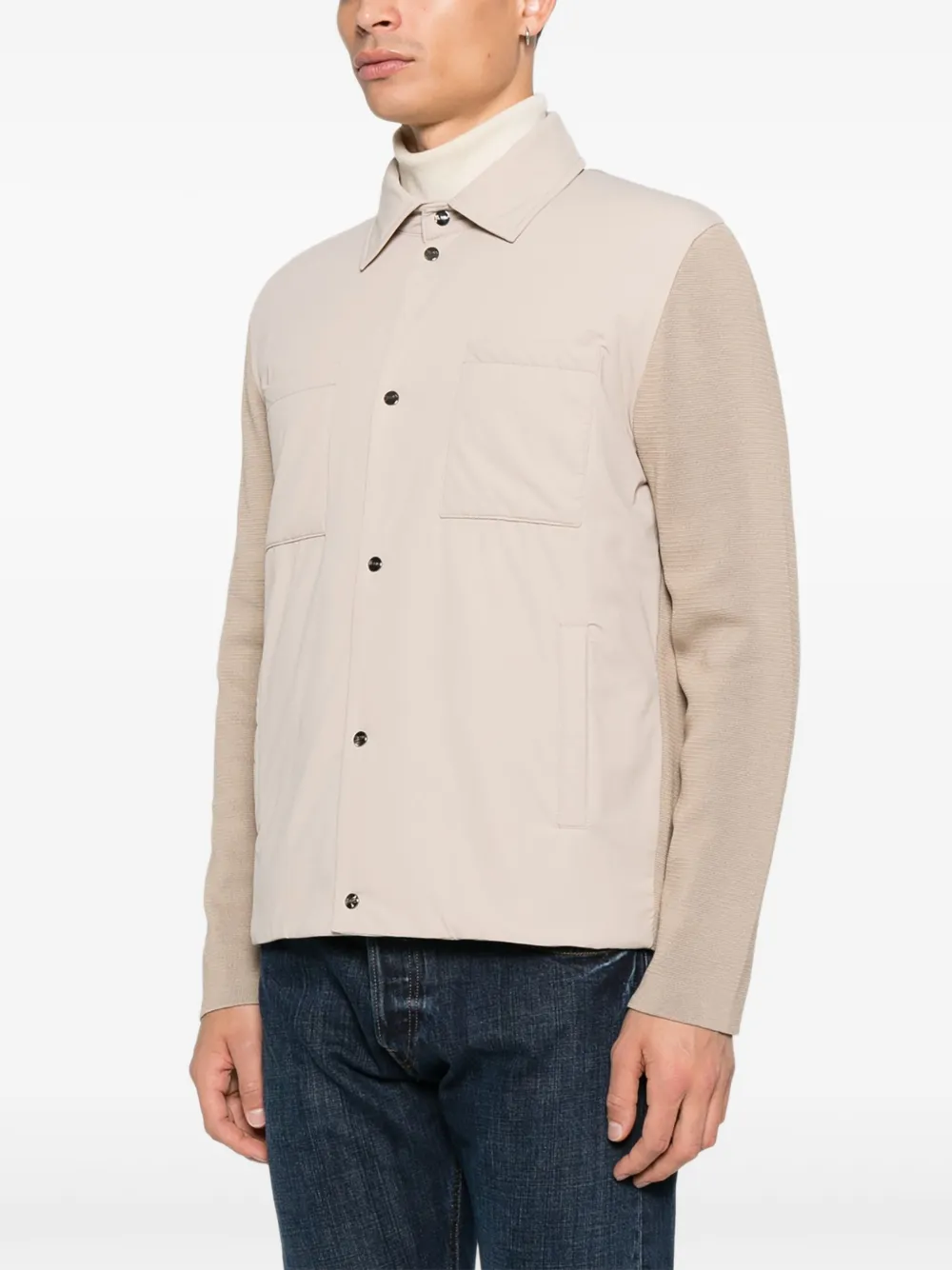 Herno Jack met zakken en vlakken Beige