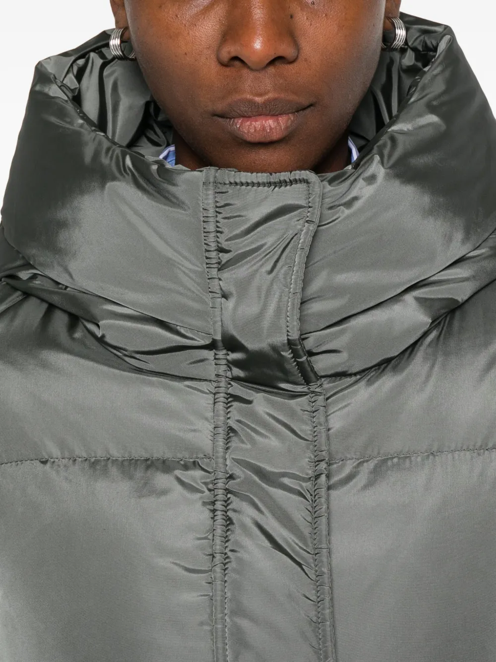 Lempelius Nev Nylon Down Jacket In Gray
