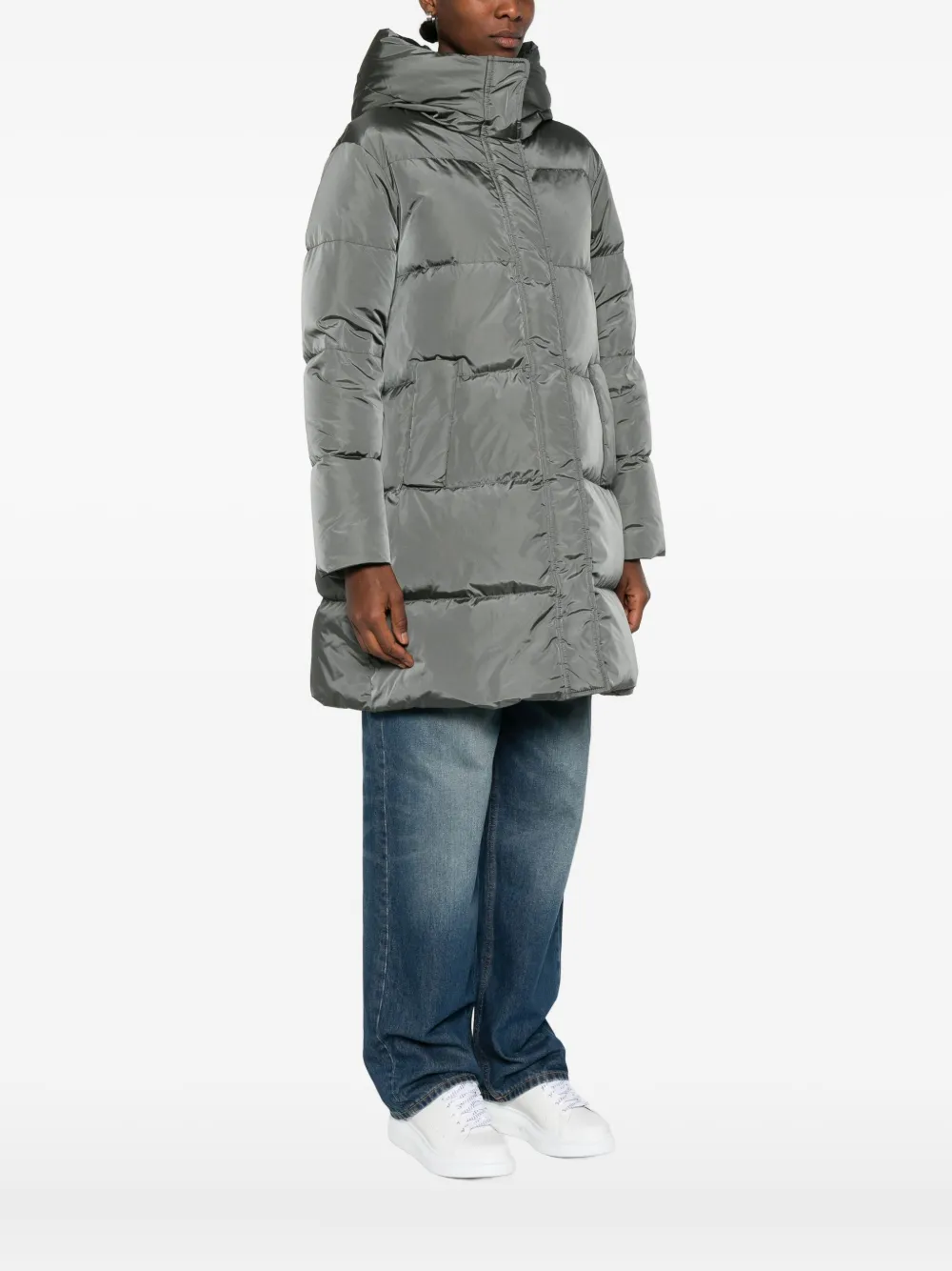 Lempelius Nev Nylon Down Jacket In Gray
