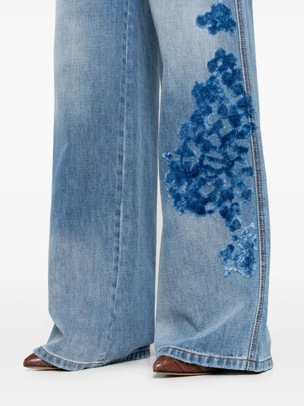 Ermanno Scervino Jeans met bloemendetail Blauw