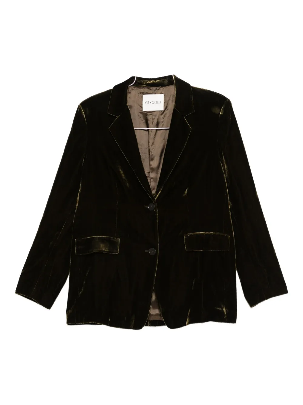 Closed Velvet Single-breasted Jacket In Green
