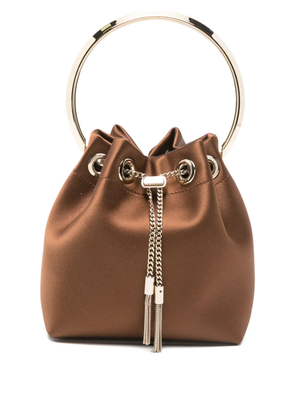 Jimmy Choo Bon Bon ring-handle tassel mini bag | Brown | Image 1