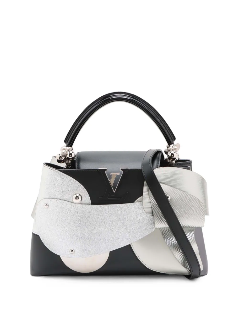 Pre-owned Louis Vuitton 2020 Limited Edition Liu Wei Artycapucines Calfskin Capucines Mm Satchel In Black