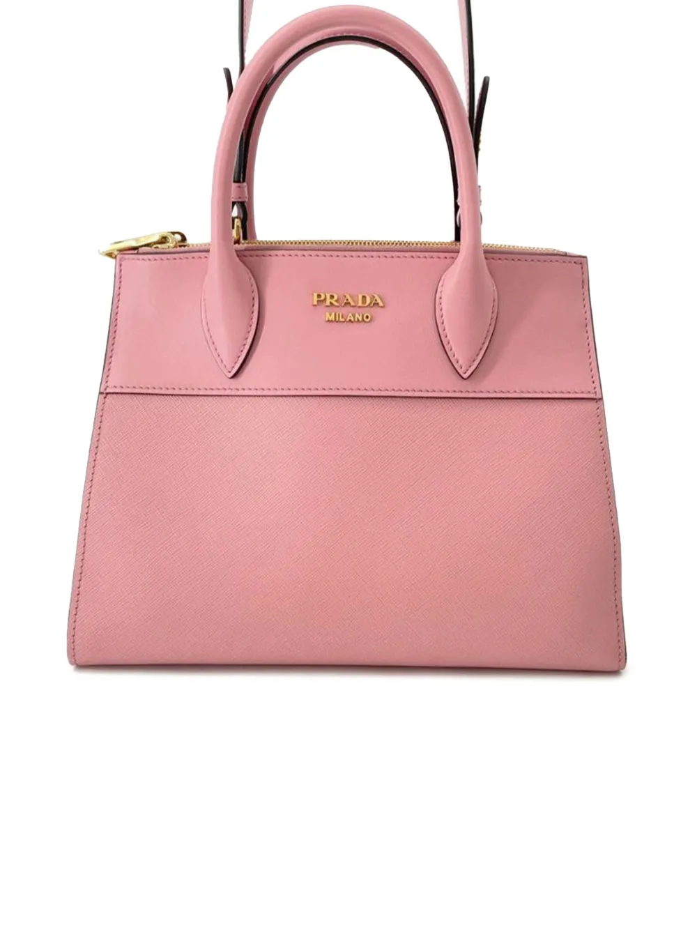 Prada Pre-Owned 2013-2025 シティカーフトリム サフィアーノ パラダイム サッチェルバッグ - ピンク Prada Pre-Owned 2013-2025 シティカーフトリム サフィアーノ パラダイム サッチェルバッグ - ピンク
