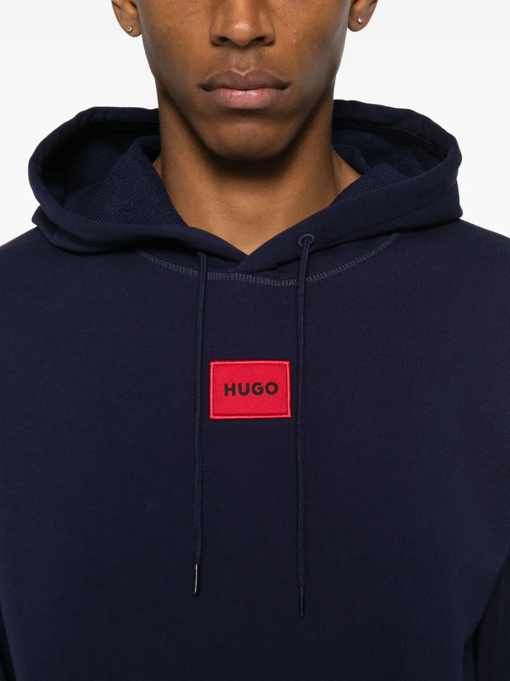 HUGO Hoodie met geborduurd logo Blauw
