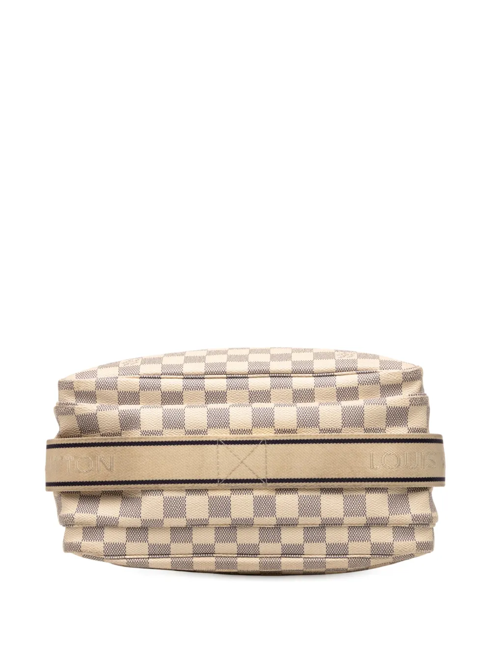 Pre-owned Louis Vuitton 2007 Damier Azur Naviglio Crossbody Bag In White