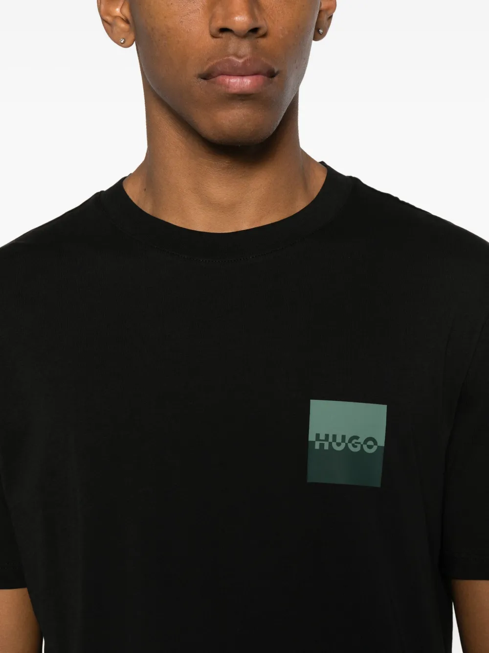 HUGO T-shirt met logoprint Zwart