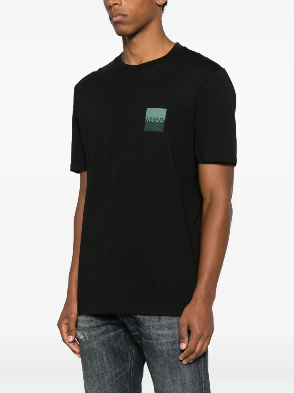 HUGO T-shirt met logoprint Zwart