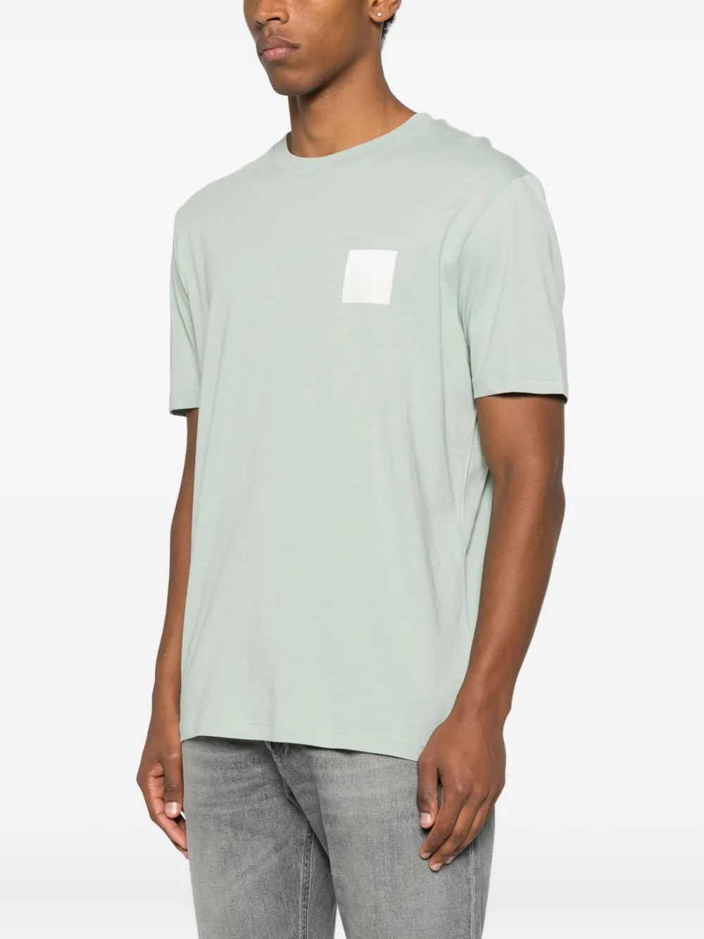 HUGO T-shirt met vierkant logo Groen