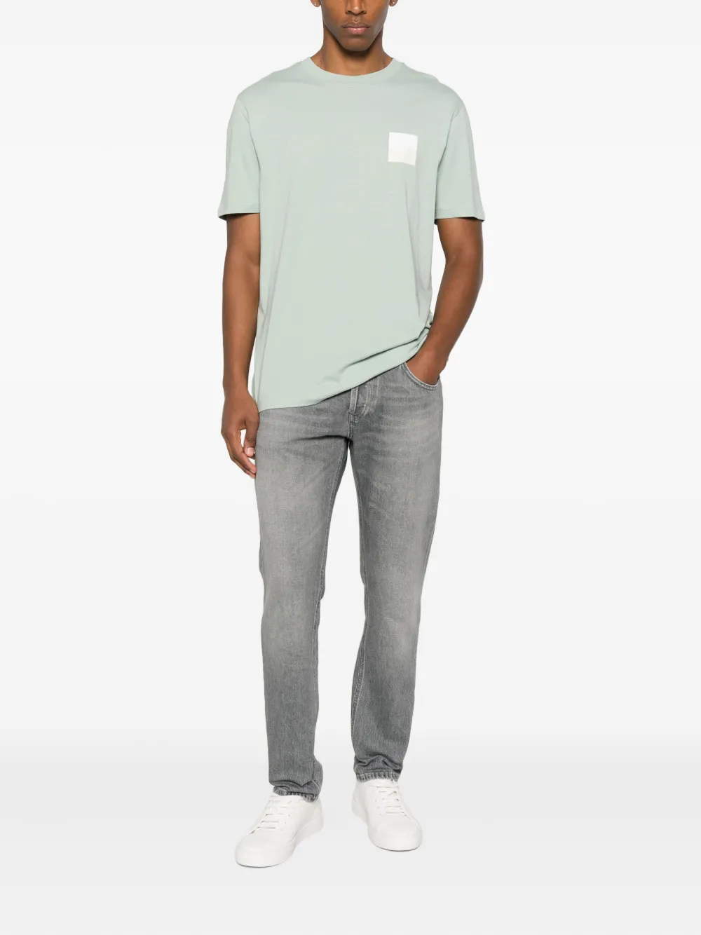 HUGO square-logo T-shirt - Groen