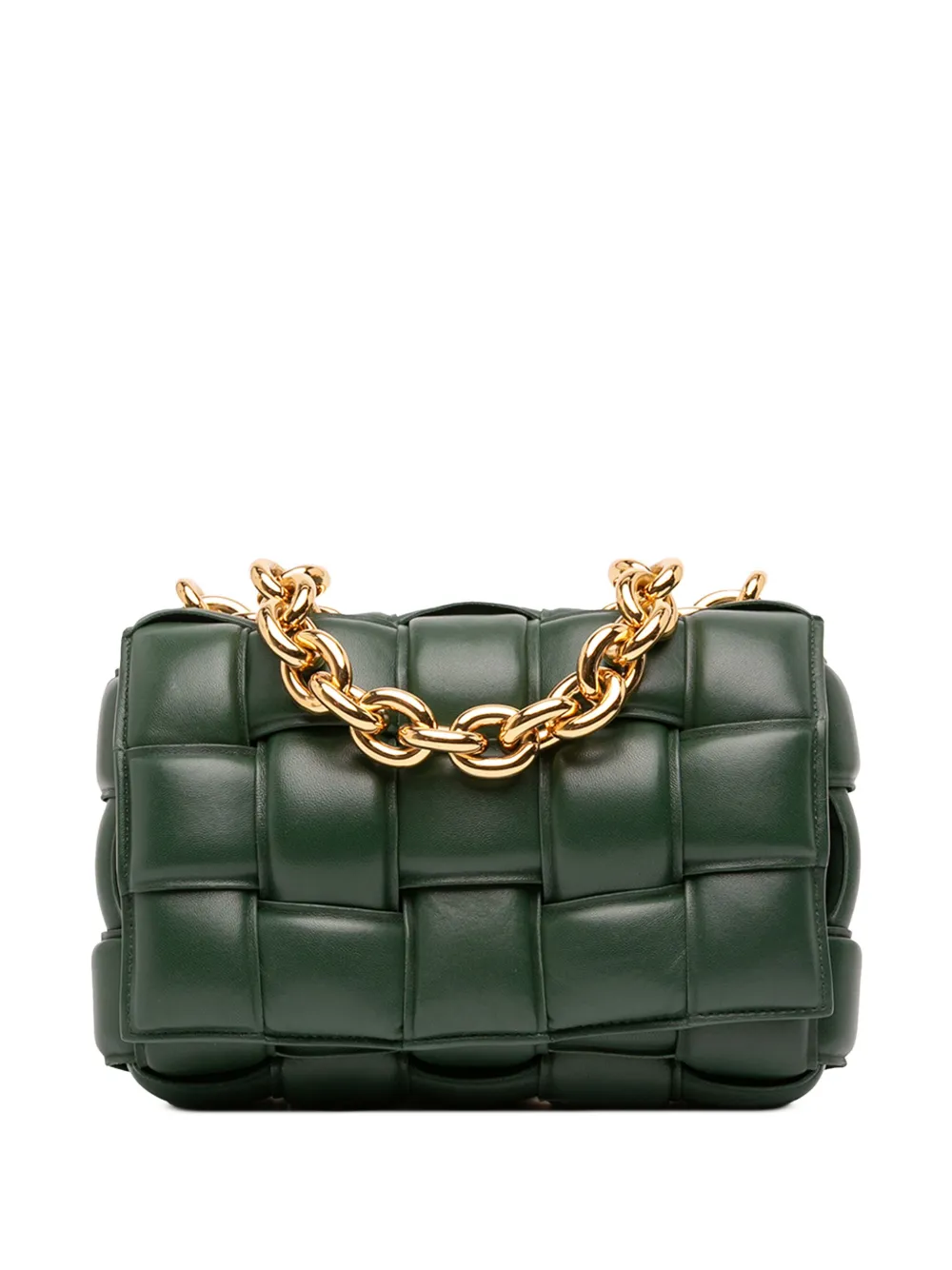 Bottega Veneta Pre-Owned 2012-2025 Nappa Intrecciato Padded Chain Cassette satchel | Green | Image 1
