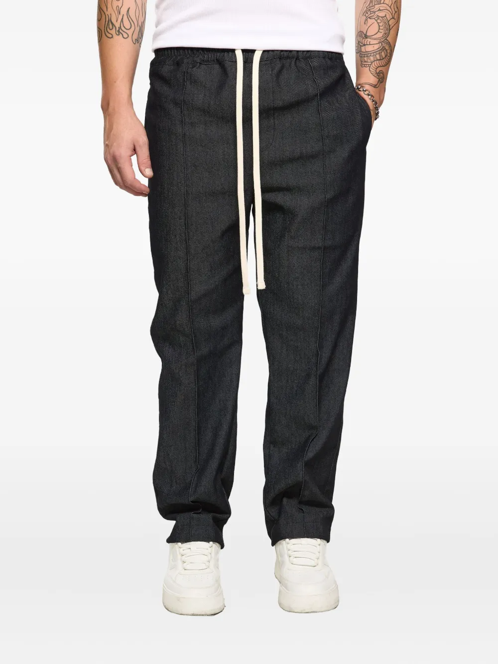  Hamza Six Drawstring-panelled Jeans - Grey 