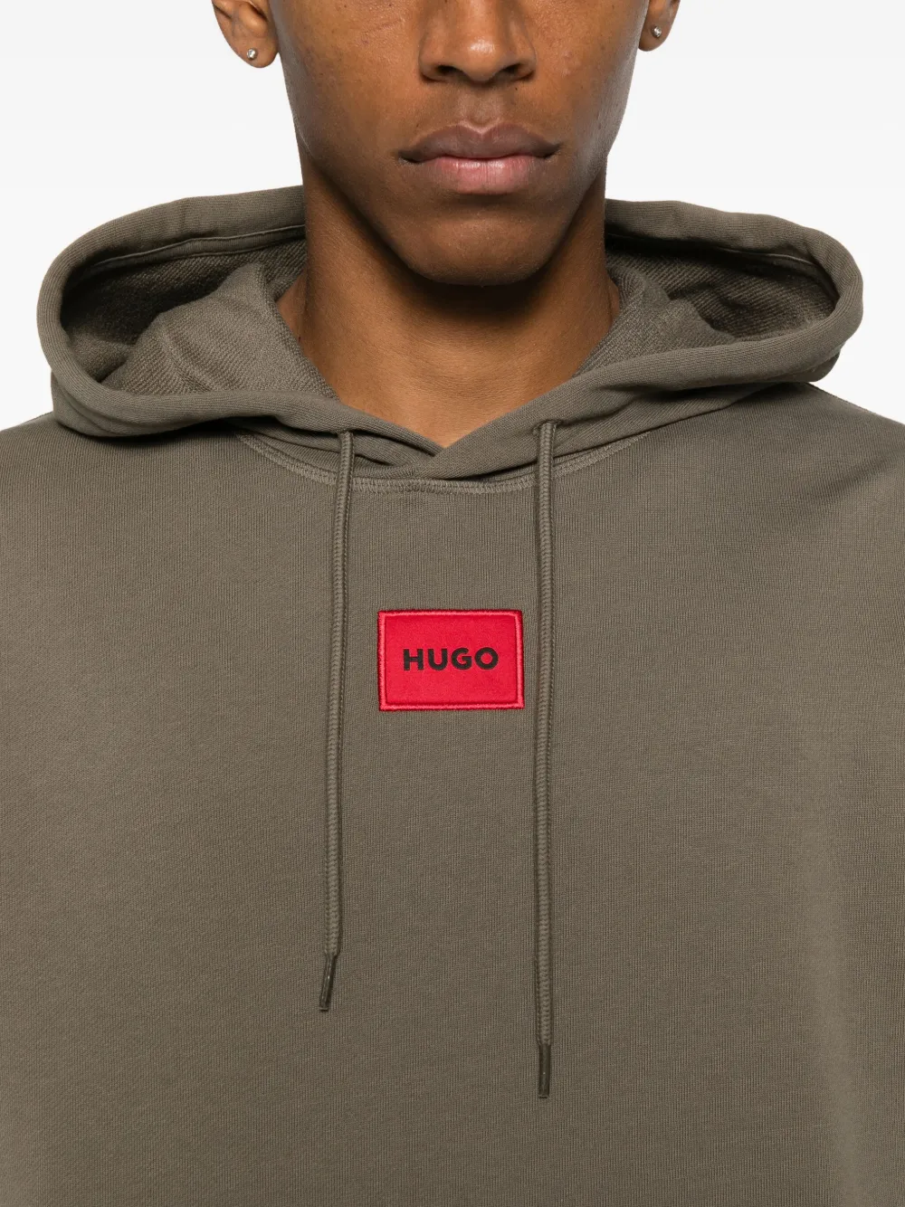 HUGO Hoodie met trekkoord-capuchon Groen