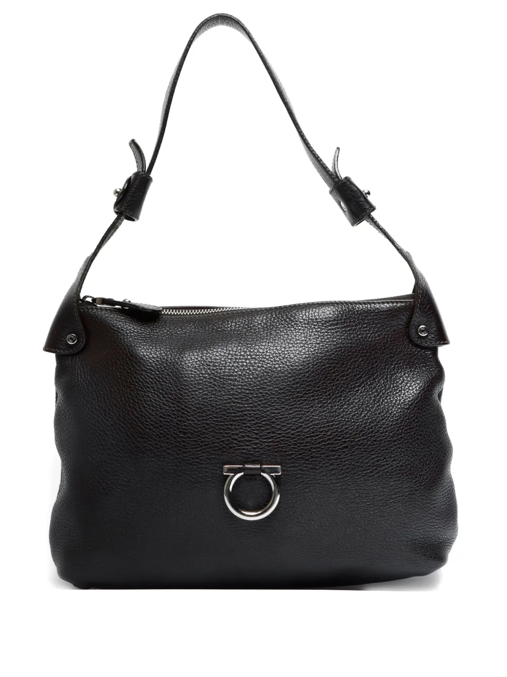 Ferragamo Pre-Owned 2015-2025 Ganchini leather shoulder bag - Marrone