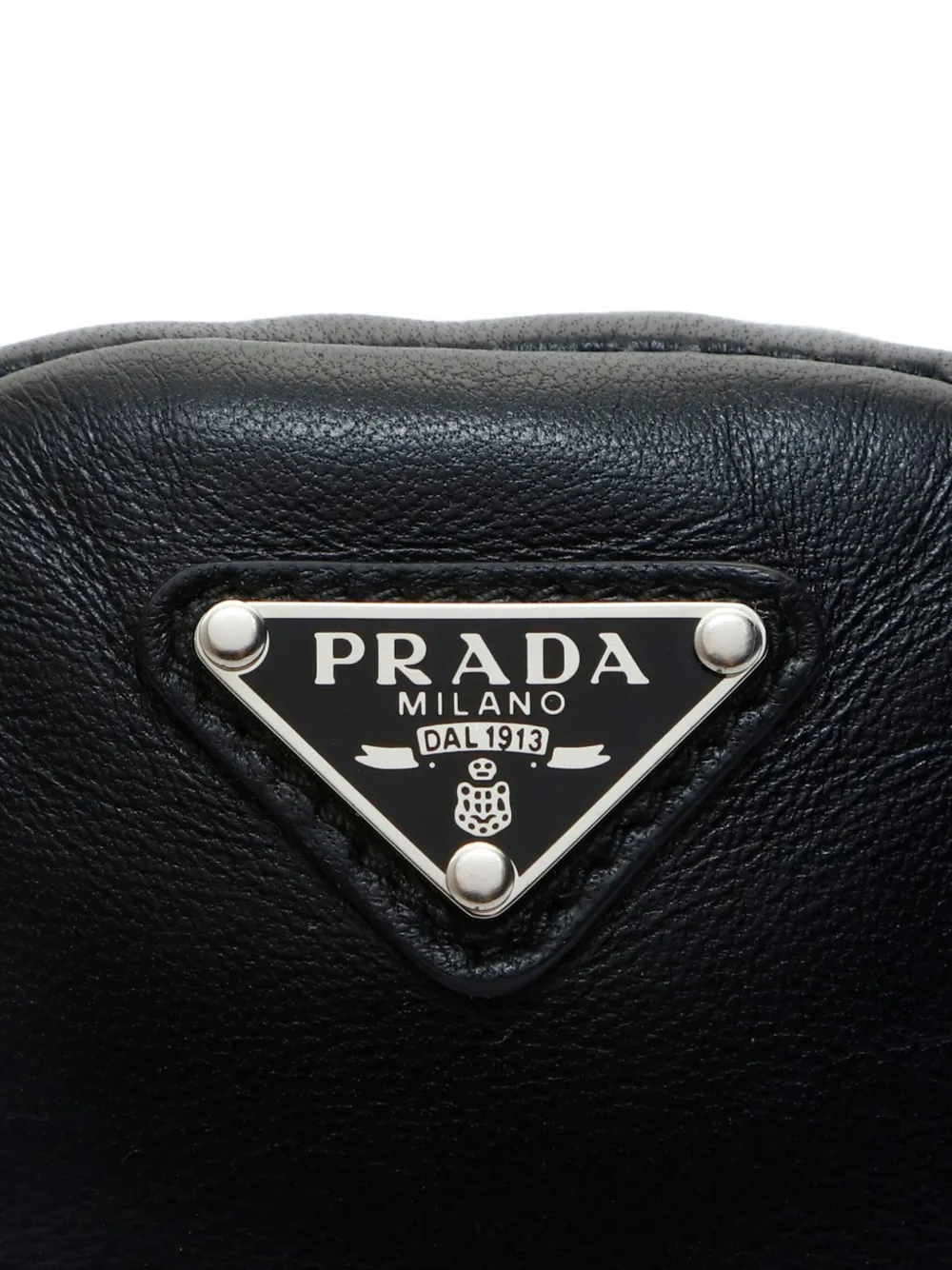 Pre-owned Prada 2020s Mini Logo-plaque Pouch In Black