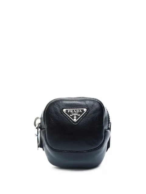 Prada Pre-Owned 2020s mini logo-plaque pouch