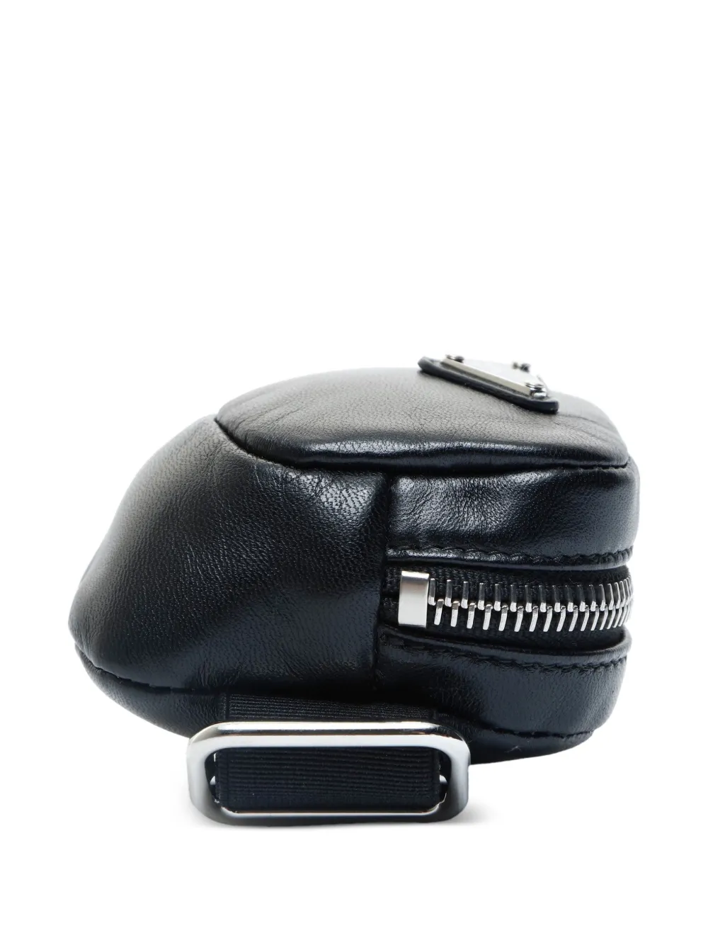 Pre-owned Prada 2020s Mini Logo-plaque Pouch In Black