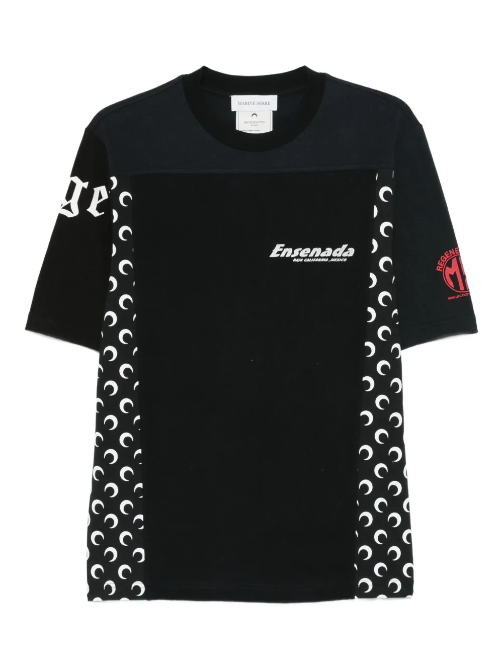 Marine Serre graphic-print T-shirt - Schwarz