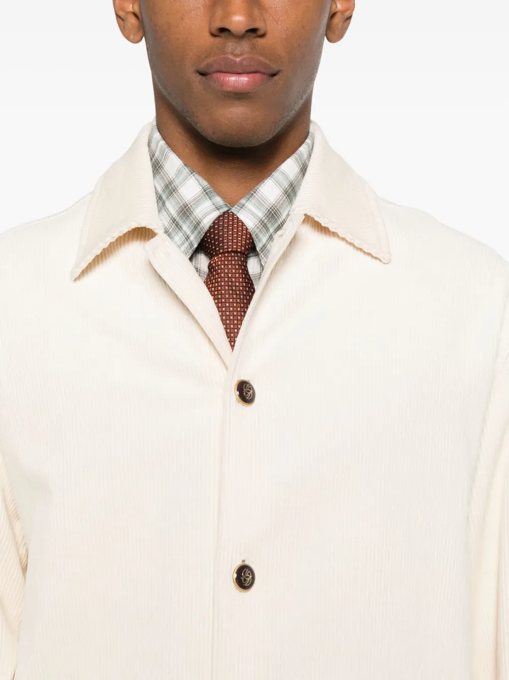 Drôle De Monsieur Ribfluwelen jack met zak Beige