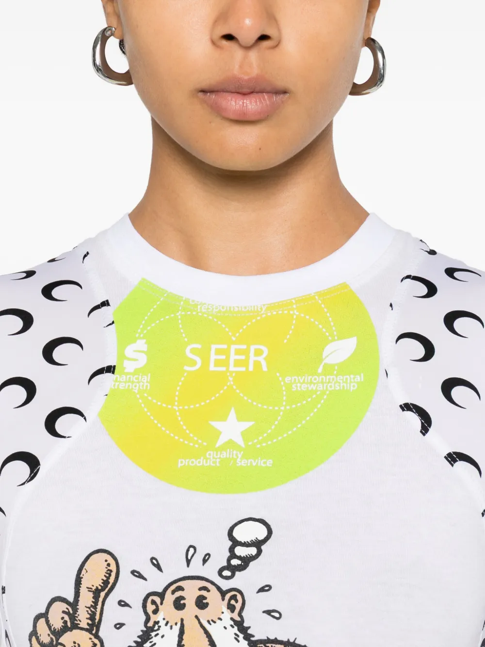 Marine Serre T-shirt met grafische print Wit