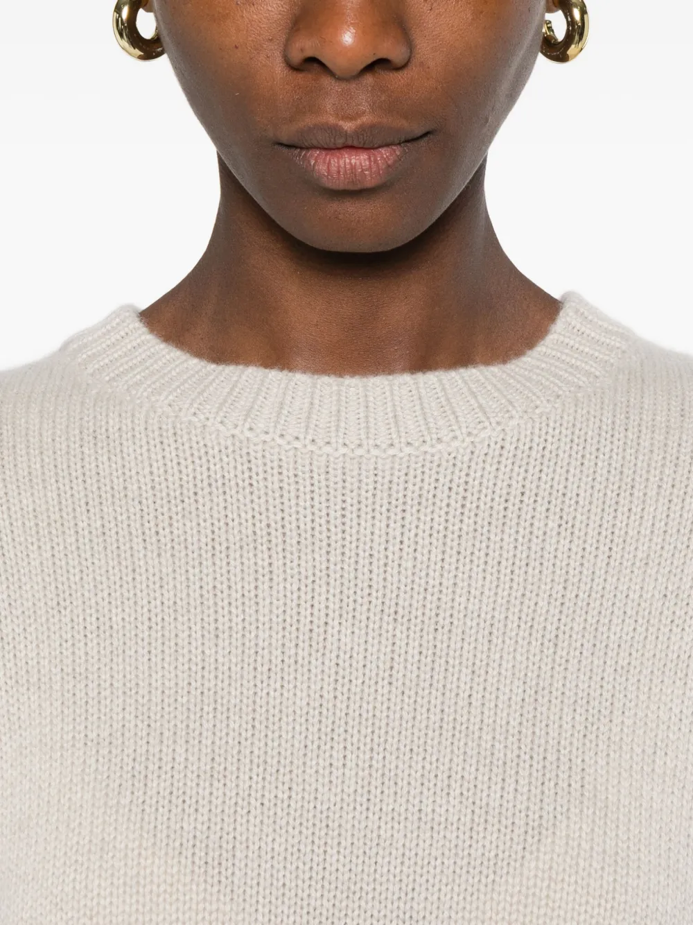 Lisa Yang Kristy trui met ronde hals Beige