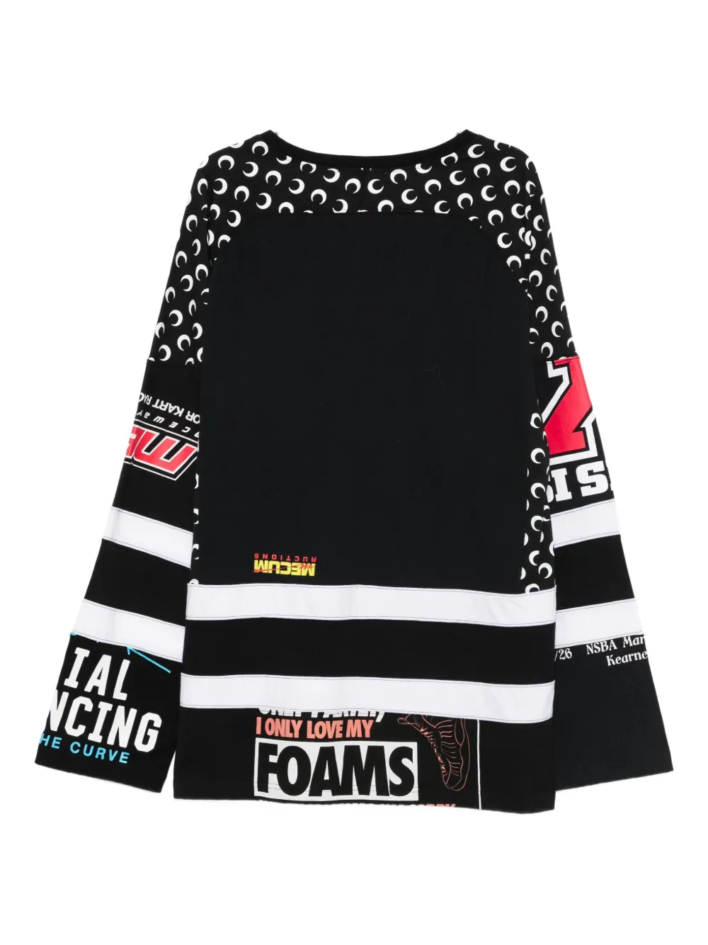 Marine Serre Graphic Long-sleeves T-shirt In Black