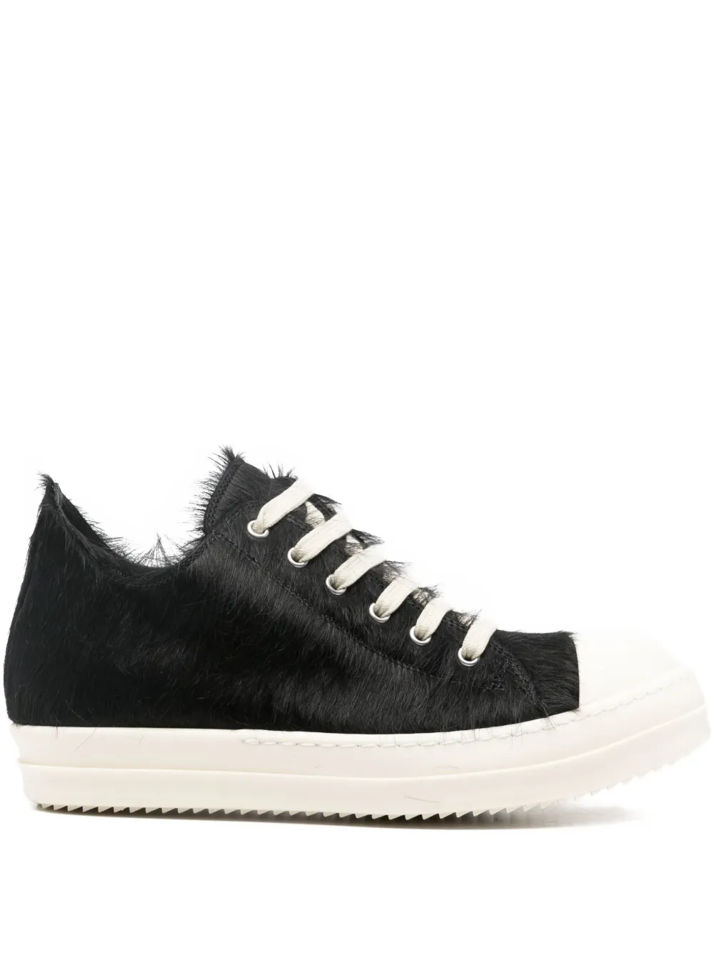 Rick Owens fur low sneakers | Black | Image 1