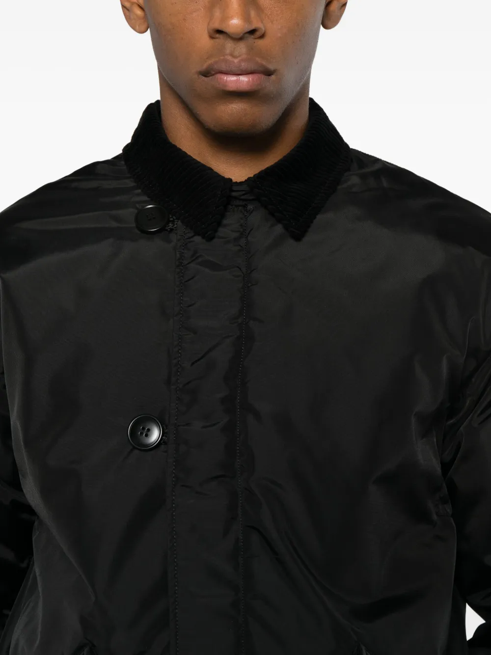 Alpha Industries Ecw 1978 Corduroy-collar Impermeable Jacket In Black