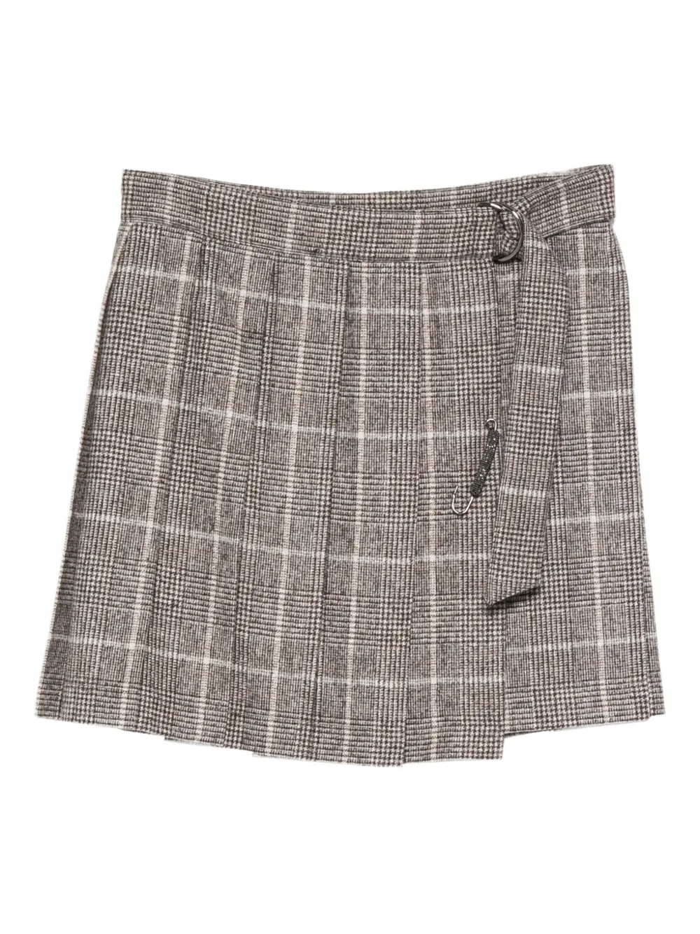 Brunello Cucinelli Check Mini Skirt In Brown