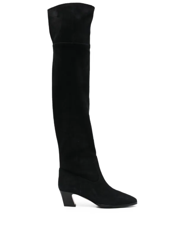 Aquazzura 45mm Suede Boots in Black