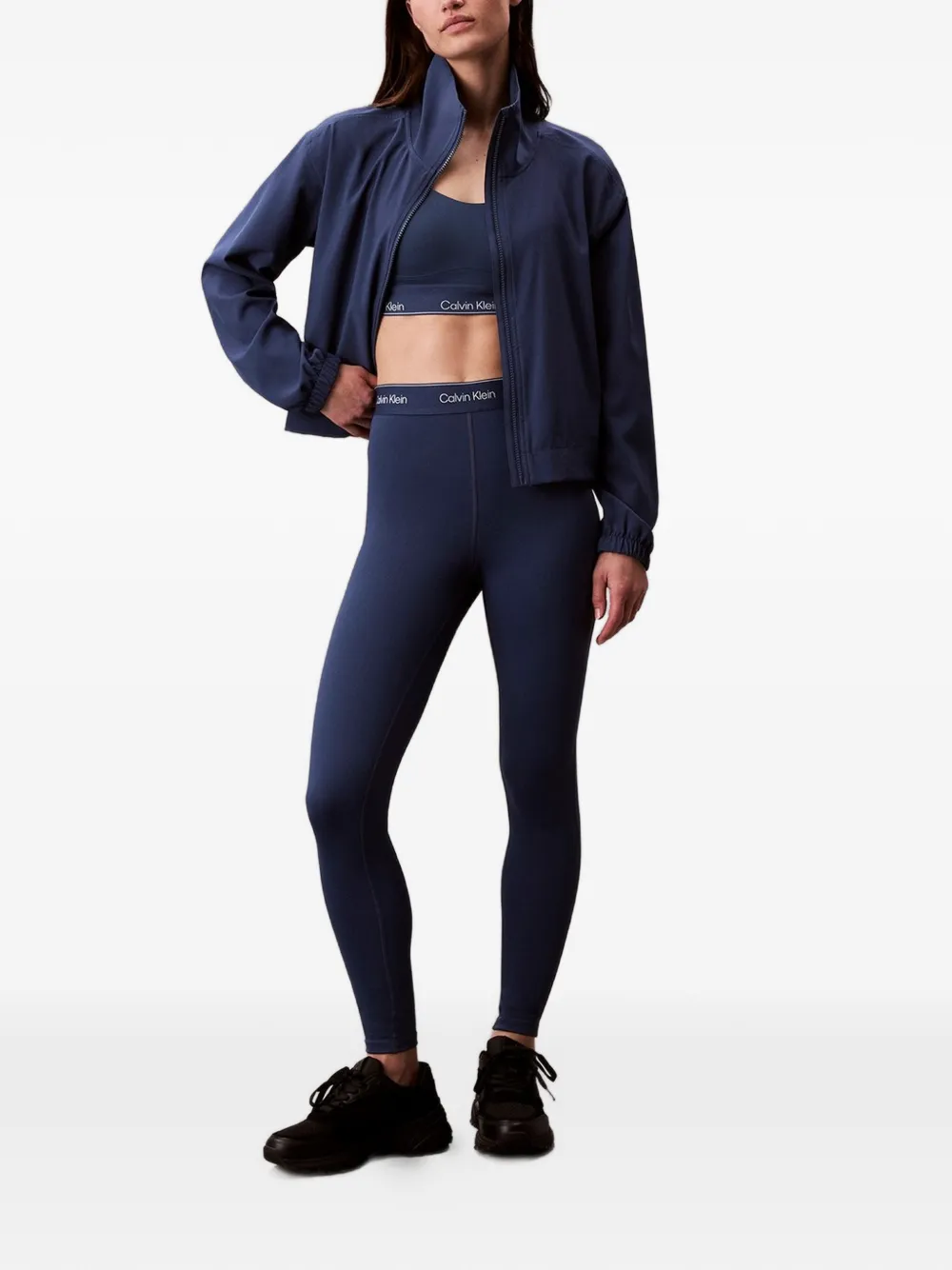  Calvin Klein Logo Waistband Leggings - Blue 